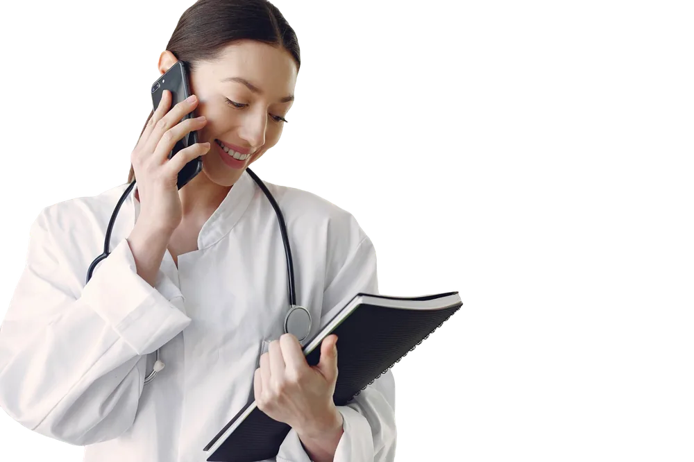 Doctor on the phone